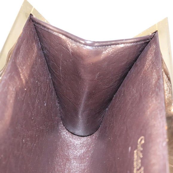 Christian Dior Trotter Canvas Pouch Brown Gold Auth sw1425