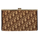 Christian Dior Trotter Canvas Pouch Brown Gold Auth sw1425-13