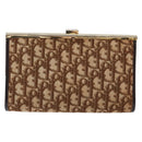 Christian Dior Trotter Canvas Pouch Brown Gold Auth sw1425-2
