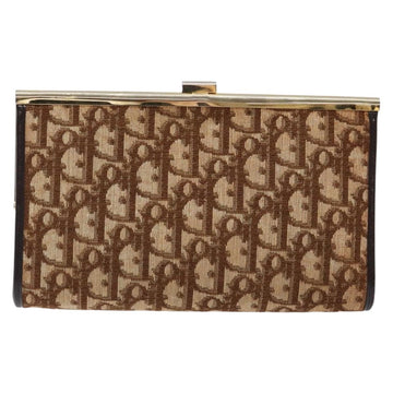 Christian Dior Trotter Canvas Pouch Brown Gold Auth sw1425 - 0