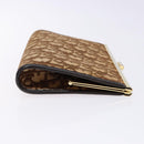 Christian Dior Trotter Canvas Pouch Brown Gold Auth sw1425-3