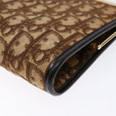 Christian Dior Trotter Canvas Pouch Brown Gold Auth sw1425-7