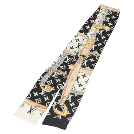 LOUIS VUITTON Bando Monogram Confidential Scarf Silk Black M78656 LV Auth sw1433 - 0
