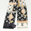 LOUIS VUITTON Bando Monogram Confidential Scarf Silk Black M78656 LV Auth sw1433-3