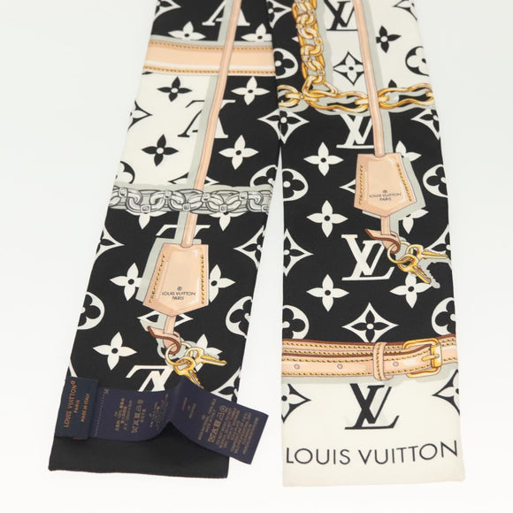 LOUIS VUITTON Bando Monogram Confidential Scarf Silk Black M78656 LV Auth sw1433