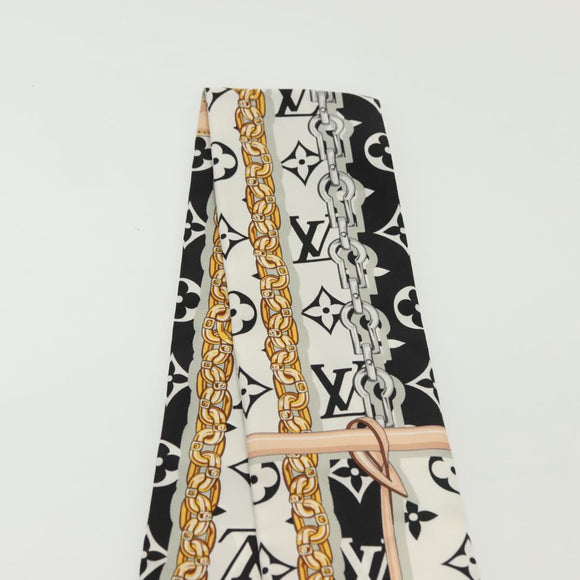 LOUIS VUITTON Bando Monogram Confidential Scarf Silk Black M78656 LV Auth sw1433