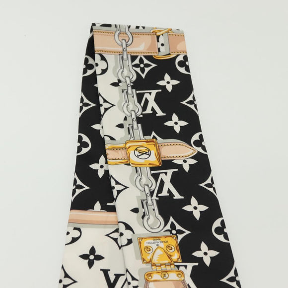 LOUIS VUITTON Bando Monogram Confidential Scarf Silk Black M78656 LV Auth sw1433