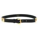 Salvatore Ferragamo Belt Leather 30.3"" Gold Black Auth sw1434-1