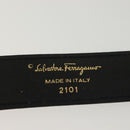 Salvatore Ferragamo Belt Leather 30.3"" Gold Black Auth sw1434-9
