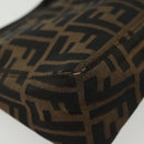 FENDI Zucca Canvas Pouch Black Brown Auth sw1438-8