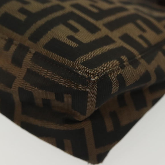 FENDI Zucca Canvas Pouch Black Brown Auth sw1438