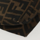 FENDI Zucca Canvas Pouch Black Brown Auth sw1438-16