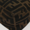 FENDI Zucca Canvas Pouch Black Brown Auth sw1438-17