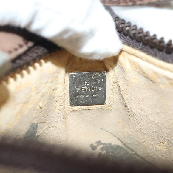 FENDI Zucca Canvas Pouch Black Brown Auth sw1438