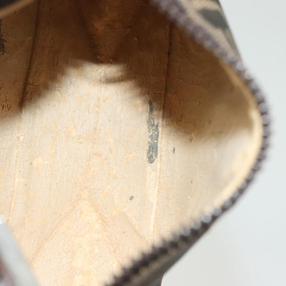 FENDI Zucca Canvas Pouch Black Brown Auth sw1438