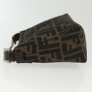 FENDI Zucca Canvas Pouch Black Brown Auth sw1438-4