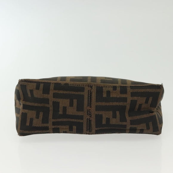 FENDI Zucca Canvas Pouch Black Brown Auth sw1438