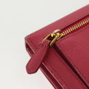 PRADA Long Wallet Safiano leather Pink Gold Auth sw1442-17
