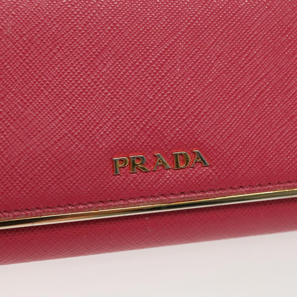 PRADA Long Wallet Safiano leather Pink Gold Auth sw1442