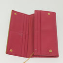 PRADA Long Wallet Safiano leather Pink Gold Auth sw1442-9