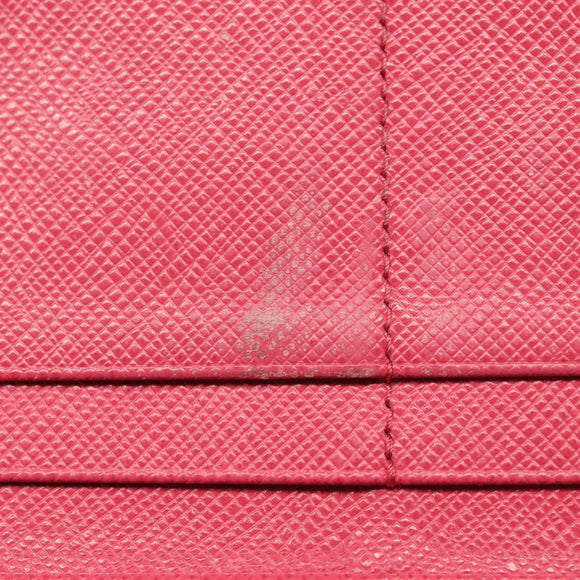 PRADA Long Wallet Safiano leather Pink Gold Auth sw1442