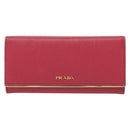 PRADA Long Wallet Safiano leather Pink Gold Auth sw1442-13