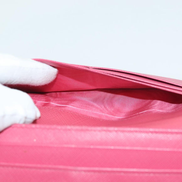 PRADA Long Wallet Safiano leather Pink Gold Auth sw1442