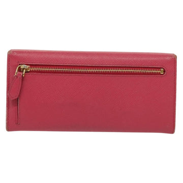 PRADA Long Wallet Safiano leather Pink Gold Auth sw1442 - 0