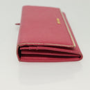 PRADA Long Wallet Safiano leather Pink Gold Auth sw1442-5