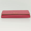 PRADA Long Wallet Safiano leather Pink Gold Auth sw1442-7