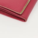 PRADA Long Wallet Safiano leather Pink Gold Auth sw1442-8
