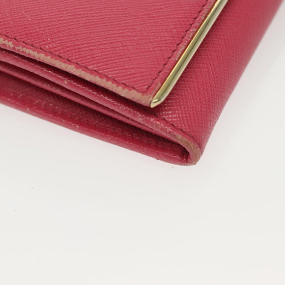 PRADA Long Wallet Safiano leather Pink Gold Auth sw1442