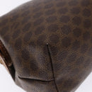 CELINE Macadam Canvas Pouch PVC Leather Brown Gold Auth sw1444-16