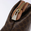CELINE Macadam Canvas Pouch PVC Leather Brown Gold Auth sw1444-8