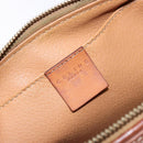 CELINE Macadam Canvas Pouch PVC Leather Brown Gold Auth sw1444-18