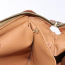 CELINE Macadam Canvas Pouch PVC Leather Brown Gold Auth sw1444-10