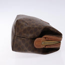 CELINE Macadam Canvas Pouch PVC Leather Brown Gold Auth sw1444-3