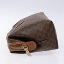 CELINE Macadam Canvas Pouch PVC Leather Brown Gold Auth sw1444-4