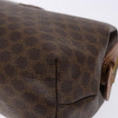 CELINE Macadam Canvas Pouch PVC Leather Brown Gold Auth sw1444-7