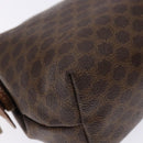 CELINE Macadam Canvas Pouch PVC Leather Brown Gold Auth sw1444-14