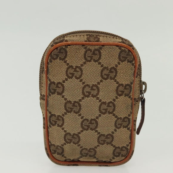 GUCCI GG Canvas Pouch 2Set Beige Auth sw1445