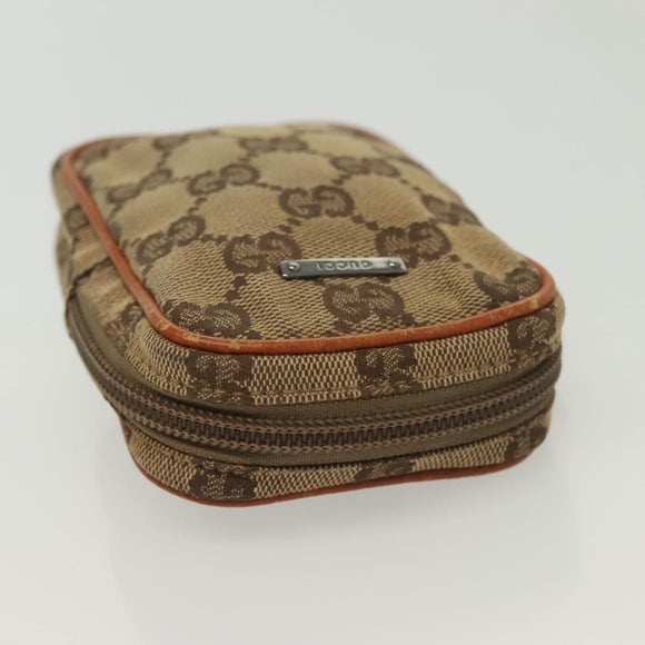 GUCCI GG Canvas Pouch 2Set Beige Auth sw1445