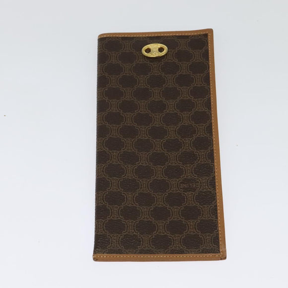 CELINE Macadam Canvas Wallet PVC 2Set Brown Auth sw1446
