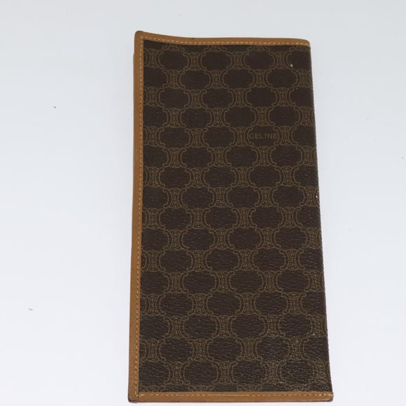 CELINE Macadam Canvas Wallet PVC 2Set Brown Auth sw1446