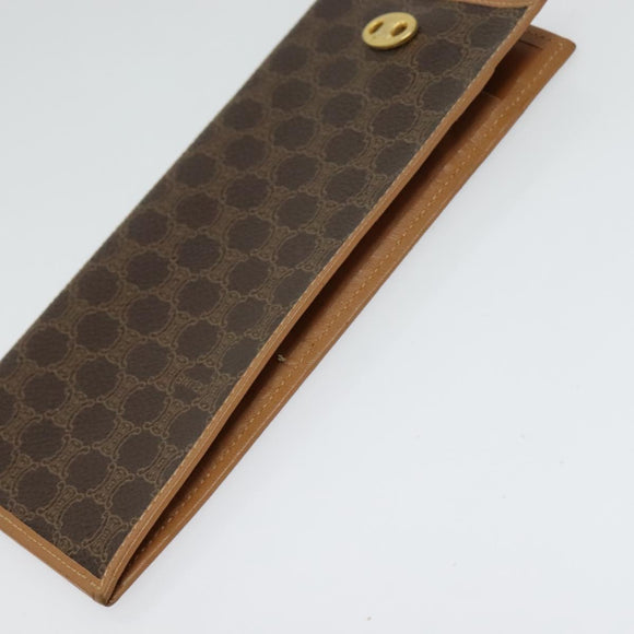 CELINE Macadam Canvas Wallet PVC 2Set Brown Auth sw1446