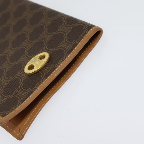 CELINE Macadam Canvas Wallet PVC 2Set Brown Auth sw1446