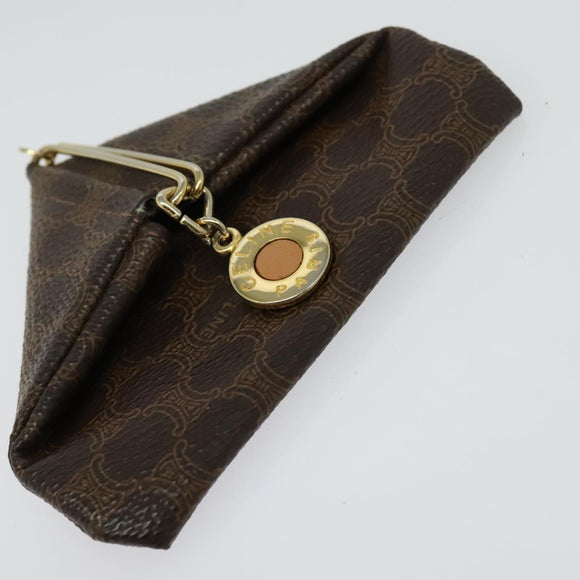 CELINE Macadam Canvas Wallet PVC 2Set Brown Auth sw1446