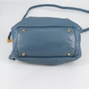 Miu Miu Hand Bag Leather 2way Blue Gold Auth SW1457V-5