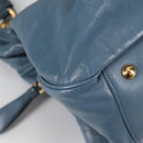Miu Miu Hand Bag Leather 2way Blue Gold Auth SW1457V-9