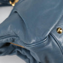 Miu Miu Hand Bag Leather 2way Blue Gold Auth SW1457V-17